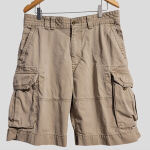 Ralph Lauren Polo Cargo Shorts Men's 34 Khaki Tan Distressed Paratroopers Safari